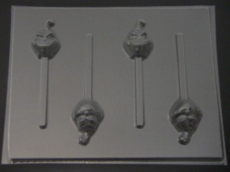 571sp Small Green Man Face Chocolate or Hard Candy Lollipop Mold